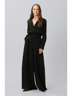 Network Black Stand Collar Jumpsuit