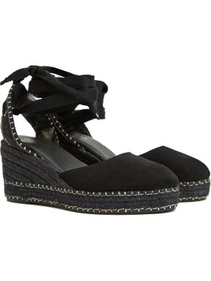 Divarese Dıvarese Black Women's Suede Espadrilles