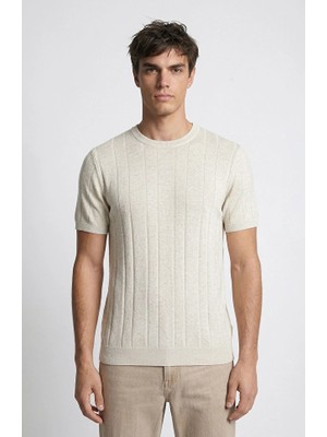Network Striped Linen Blend Knit Sweater