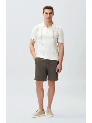Network Khaki Dobby Pattern Shorts