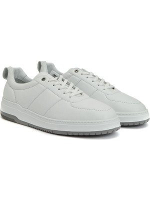 George Hogg White Men's Leather Sneakers