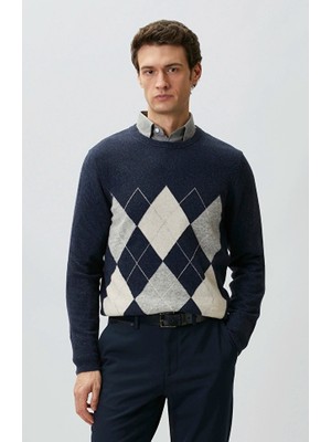 Network Navy Silk Wool Blend Sweater