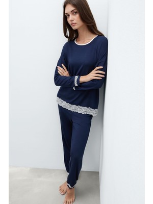 Intimissimi Modal Long Pajamas With Lace