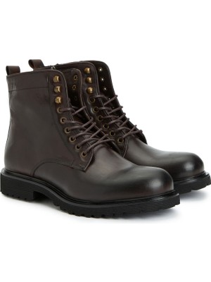 Divarese Dıvarese Brown Men's Leather Combat Boots