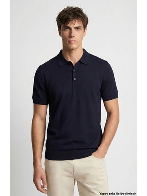 Network Navy Polo Collar Sweater