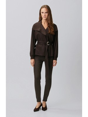 Network Brown Coated Skinny Jeans
