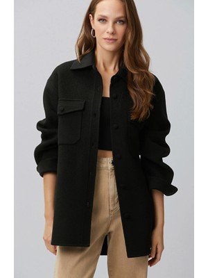 Network Limited Black Wool Overshirt