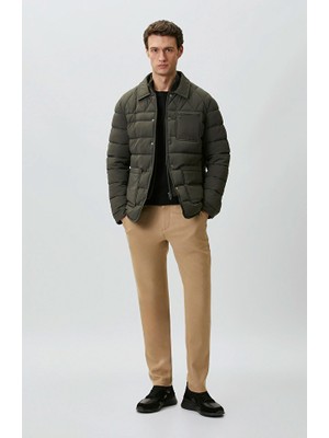 Network Beige Drawstring Waist Flannel Trousers