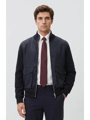 Network Navy Knit Detail Jacket