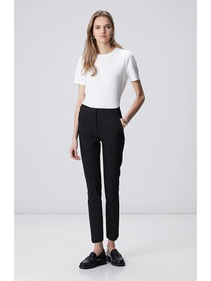 Network Black Elastic Waistband Detail Trousers