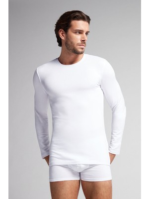 Intimissimi Men's Modal Cashmere Crew Neck Long Sleeve T-Shirt