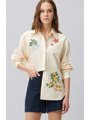 Network Yellow White Shirt