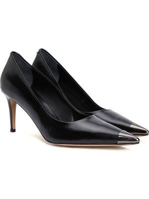 Divarese Dıvarese Black Leather Stilettos
