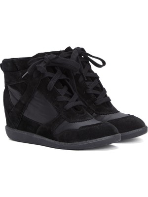 Divarese Dıvarese Black Hidden Heel Women's Leather Sneakers