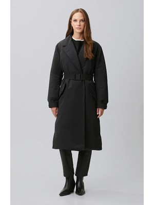 Network Black Quilted Back Coat