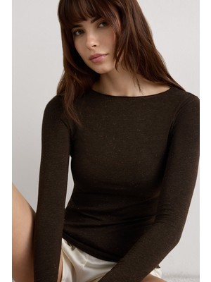 Intimissimi Lame And Cashmere Blend Light Modal Sweater