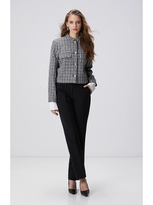 Network Black Wool Blend Trousers