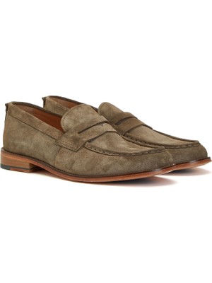 George Hogg Khaki Casual Comfort Men's Suede Loafers