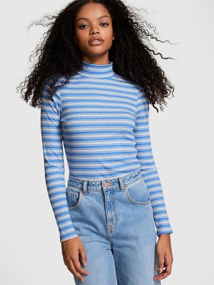 Victoria's Secret Ribbed Turtleneck Long-Sleeve T-Shirt