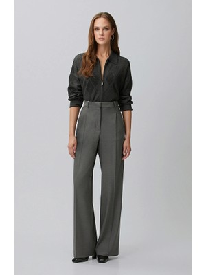 Network Anthracite Melange Pleated Trousers