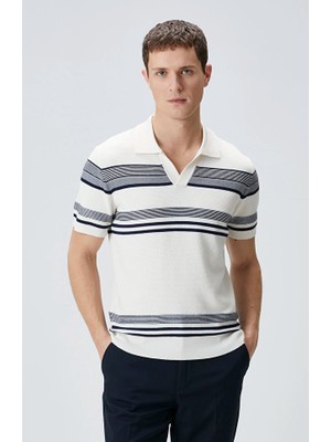Network Off-White Striped Knit Sweater