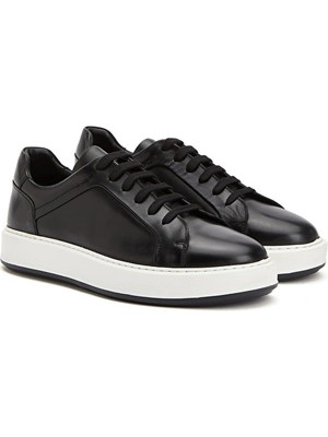 Network Black Casual Comfort Men's Leather Sneakers
