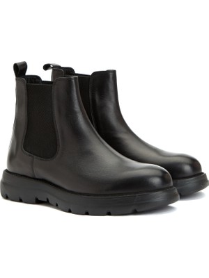 Divarese Dıvarese Men's Black Leather Chelsea Boots