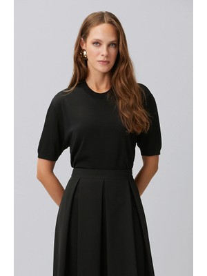 Network Black Rayon Basic Sweater