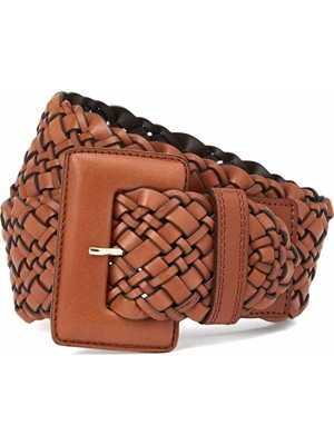 Network Brown Women's Braided Leather Belt
