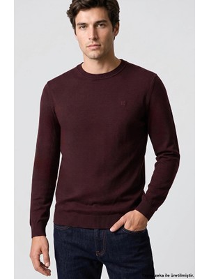 Network Burgundy Basic Crew Neck Sweater