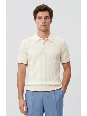 Network Off-White Wool Blend Polo Knit Sweater