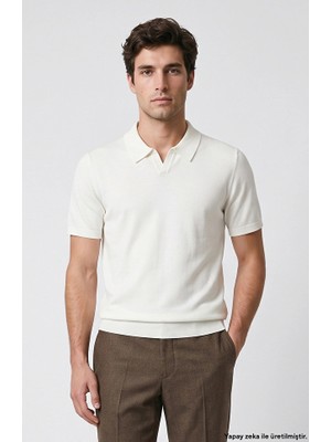 Network Ecru Short Sleeve Sweater