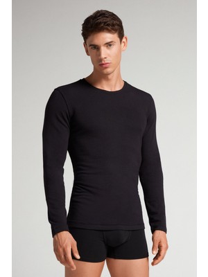 Intimissimi Men's Modal Cashmere Crew Neck Long Sleeve T-Shirt