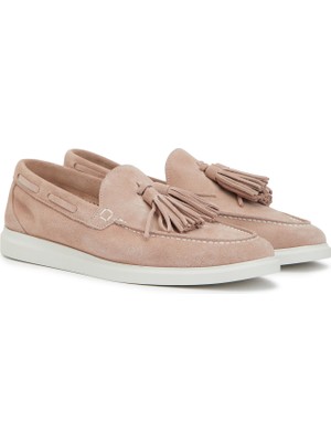 Divarese Dıvarese Light Pink Tasseled Women's Suede Loafers