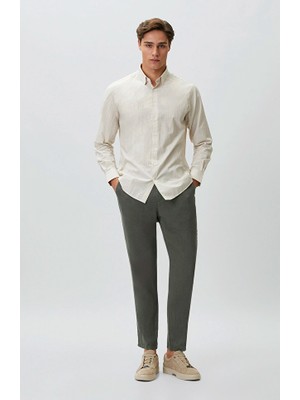 Network Khaki Linen Jogger Trousers