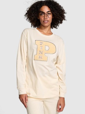 Victoria's Secret Oversized Long-Sleeve Campus T-Shirt
