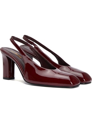 Divarese Dıvarese Burgundy Leather Heeled Shoes