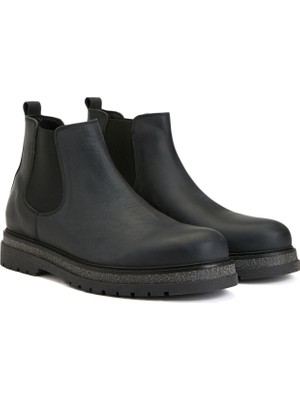 Divarese Dıvarese Men's Black Leather Chelsea Boots