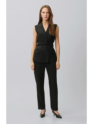 Network Black Wool Blend Trousers