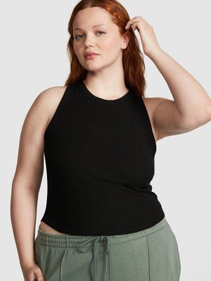Victoria's Secret Mock Neck Ribbed Tank Top