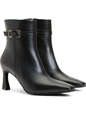 George Hogg Women's Black Leather Square-Toe Boots