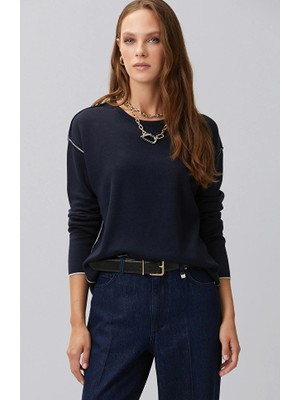 Network Navy Doubleface Long Sleeve Sweater