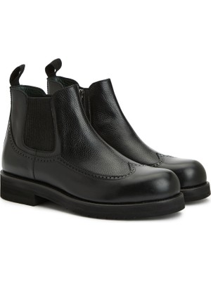 George Hogg Men's Black Leather Chelsea Boots