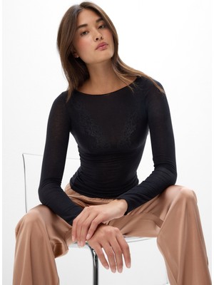Intimissimi Boat Neck Modal Cashmere Ultra Light Sweater