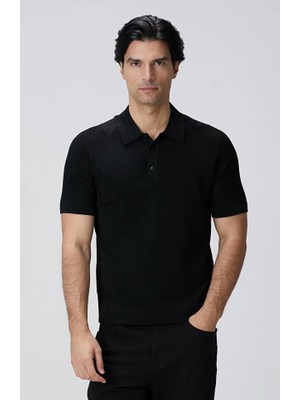 Network N-Tech Black Polo Collar Sweater