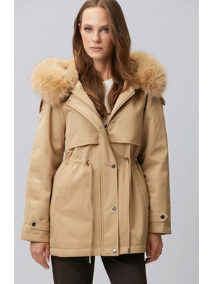 Network Beige Hooded Coat