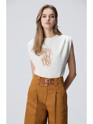 Network Beige Printed T-Shirt
