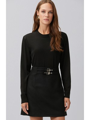 Network Black Crew Neck Basic Sweater