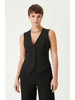 Network Black Wool Blend Vest