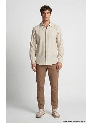 Network Mink Slim Fit Diagonal Weave Chino Trousers